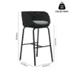 7-Piece Outdoor Sintered Stone & Aluminium Bar Dining Set with 6 Bar Stools in Dark Grey