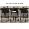 7-Piece Outdoor Sintered Stone & Aluminium Bar Dining Set with 6 Bar Stools in Dark Grey
