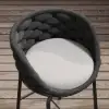 7-Piece Outdoor Sintered Stone & Aluminium Bar Dining Set with 6 Bar Stools in Dark Grey