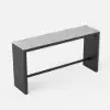 7-Piece Outdoor Sintered Stone & Aluminium Bar Dining Set with 6 Bar Stools in Dark Grey