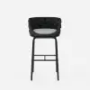 7-Piece Outdoor Sintered Stone & Aluminium Bar Dining Set with 6 Bar Stools in Dark Grey