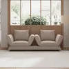Modern 213 cm 3-Seater Linen Convertible Sleeper Sofa with Adjustable Backrest