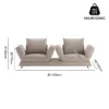 Modern 213 cm 3-Seater Linen Convertible Sleeper Sofa with Adjustable Backrest