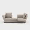 Modern 213 cm 3-Seater Linen Convertible Sleeper Sofa with Adjustable Backrest
