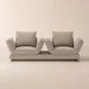 Modern 213 cm 3-Seater Linen Convertible Sleeper Sofa with Adjustable Backrest