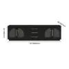 Arune 1829 mm Arched Glass Doors TV Stand Coffee Table Set with Storage and LED – Black