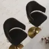 Modern Black Boucle Adjustable Swivel Counter Stool with Gold Base, 1 Piece