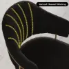 Modern Black Boucle Adjustable Swivel Counter Stool with Gold Base, 1 Piece