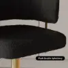 Modern Black Boucle Adjustable Swivel Counter Stool with Gold Base, 1 Piece