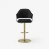 Modern Black Boucle Adjustable Swivel Counter Stool with Gold Base, 1 Piece