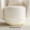 Suncurve Performance Leather Swivel Barrel Accent Chair with Pillow, Set of 2