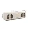 Arune 1830mm Arched Glass Doors TV Stand Coffee Table Set with Storage and LED