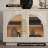 Arune 1830mm Arched Glass Doors TV Stand Coffee Table Set with Storage and LED