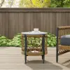 Ropipe 470 mm Round Outdoor Side Table with Storage Patio Rope End Table in Dark Grey