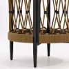Ropipe 470 mm Round Outdoor Side Table with Storage Patio Rope End Table in Dark Grey