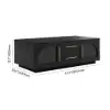 Arune 2032 mm Arched Glass Doors TV Stand Coffee Table Set with Storage and LED – Black