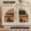 Arune 2032 mm Arched Glass Doors TV Stand Coffee Table Set with Storage and LED – Whitewash