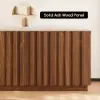 Picture of Aura TV Stand Set of Ash Wood Slatted TV Stand & Coffee Table with Sintered Stone Top – Walnut