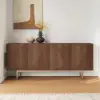 Modern 180 cm Walnut Wood Sideboard with Cabinets & Adjustable Shelves