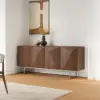 Modern 180 cm Walnut Wood Sideboard with Cabinets & Adjustable Shelves