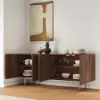 Modern 180 cm Walnut Wood Sideboard with Cabinets & Adjustable Shelves