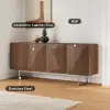Modern 180 cm Walnut Wood Sideboard with Cabinets & Adjustable Shelves
