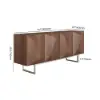 Modern 180 cm Walnut Wood Sideboard with Cabinets & Adjustable Shelves
