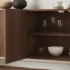 Modern 180 cm Walnut Wood Sideboard with Cabinets & Adjustable Shelves