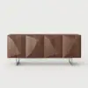 Modern 180 cm Walnut Wood Sideboard with Cabinets & Adjustable Shelves