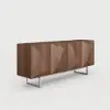 Modern 180 cm Walnut Wood Sideboard with Cabinets & Adjustable Shelves