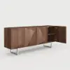 Modern 180 cm Walnut Wood Sideboard with Cabinets & Adjustable Shelves