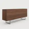 Modern 180 cm Walnut Wood Sideboard with Cabinets & Adjustable Shelves