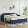 210 cm Queen 3-Seater Linen Convertible Sleeper Sofa