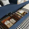 210 cm Queen 3-Seater Linen Convertible Sleeper Sofa