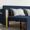210 cm Queen 3-Seater Linen Convertible Sleeper Sofa