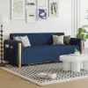 210 cm Queen 3-Seater Linen Convertible Sleeper Sofa