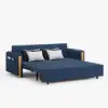 210 cm Queen 3-Seater Linen Convertible Sleeper Sofa