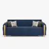 210 cm Queen 3-Seater Linen Convertible Sleeper Sofa