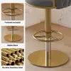 Modern Grey & Gold Velvet Adjustable Bar Stool with Swivel, 6 Pieces
