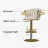 Modern Warm White & Gold Velvet Adjustable Bar Stool with Swivel, 4 Pieces