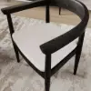 Acurv Black PU Leather Upholstery Dining Chair with Wooden Legs, 4 Pieces