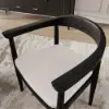 Acurv Black PU Leather Upholstery Dining Chair with Wooden Legs, 4 Pieces