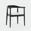 Acurv Black PU Leather Upholstery Dining Chair with Wooden Legs, 4 Pieces