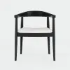 Acurv Black PU Leather Upholstery Dining Chair with Wooden Legs, 6 Pieces