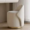 Leather Round Dressing Table Stool with Back Accent Chair – AUD-H2253
