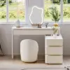 Leather Round Dressing Table Stool with Back Accent Chair – AUD-H2253