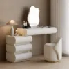 Leather Round Dressing Table Stool with Back Accent Chair – AUD-H2253