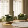 Aurora Performance Leather Upholstered Accent Chair in Gold Finish Set of 2
