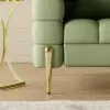 Aurora Performance Leather Upholstered Accent Chair in Gold Finish Set of 2