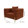 Picture of Axial Boucle Upholstered Accent Chair in Gold Finish Set of 2 – AUD-H2255